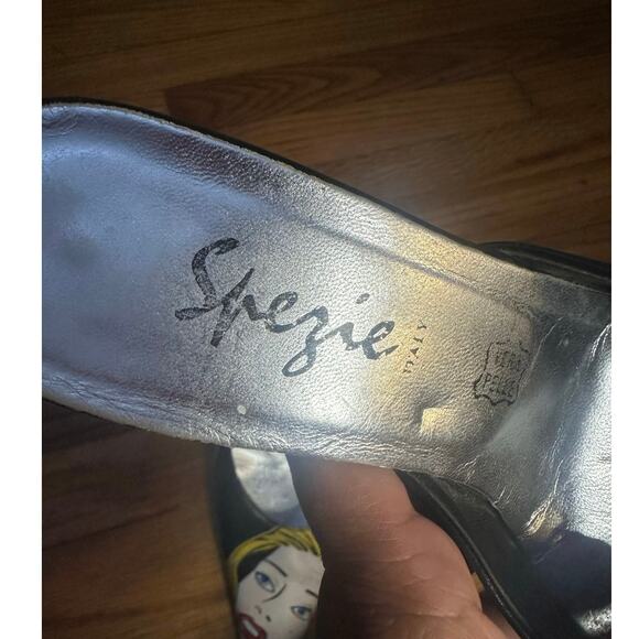 Spezie Black & White Pop Art Leather Heels – Size 37 - Picture 3 of 8